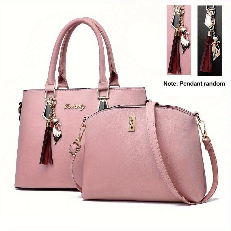 HandBag™ - PU Leren Tassenset Handbags Pantino Lichtroze  