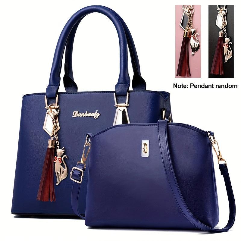 HandBag™ - PU Leren Tassenset Handbags Pantino Diepblauw  