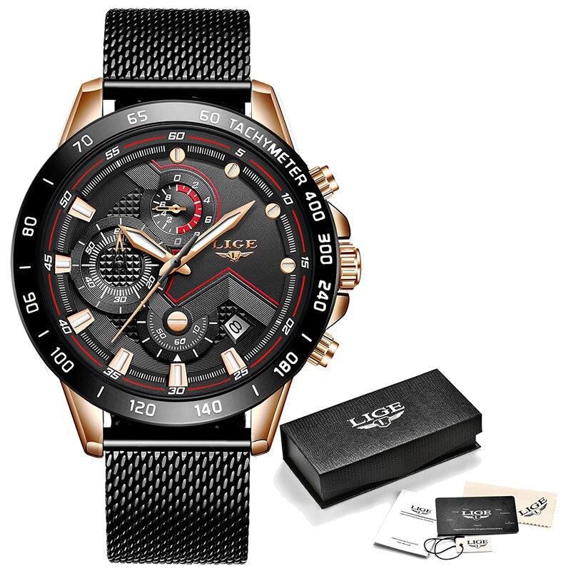LigeWatch™ - Luxe horloges voor mannen Gadget & Tools Pantino Roségoud Zwart Mesh  