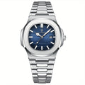 Herenhorloge Zwart RVS 42mm - Modern Polshorloge met Datumweergave en Stijlvolle Look