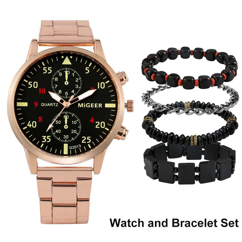 Luxe mannen horloge set - Fashion Gadget & Tools Pantino Brons  