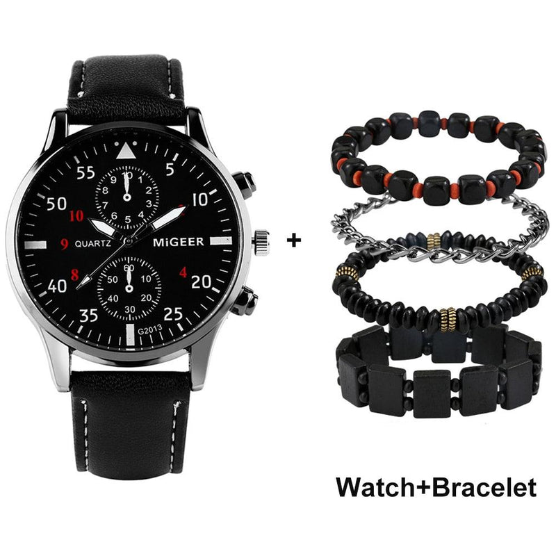 Luxe mannen horloge set - Fashion Gadget & Tools Pantino Zwart/zilver  