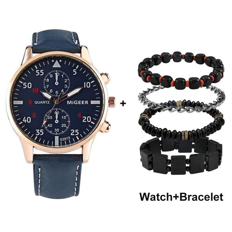 Luxe mannen horloge set - Fashion Gadget & Tools Pantino Navy Blauw  