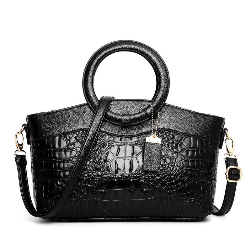 LuxeCroco™ - Luxe handtassen voor vrouwen Handbags Pantino Schitterend zwart  