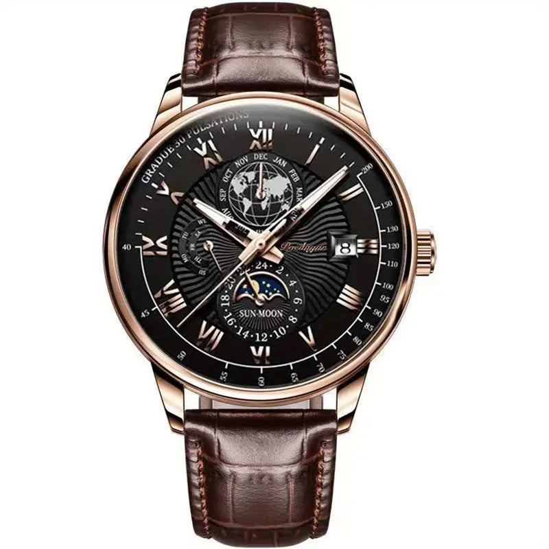 PhaseClock™ - Mechanisch luxe horloge voor mannen Gadget & Tools Pantino Roségoud Zwart  