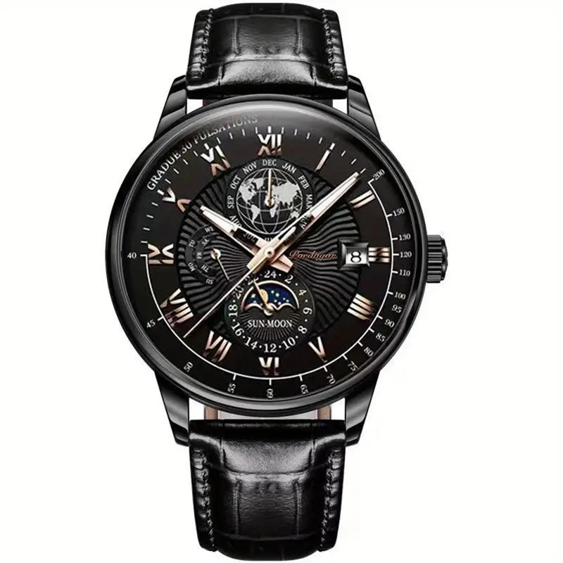 PhaseClock™ - Mechanisch luxe horloge voor mannen Gadget & Tools Pantino Zwart Zwart  