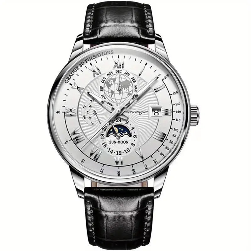 PhaseClock™ - Mechanisch luxe horloge voor mannen Gadget & Tools Pantino Zilver Wit  