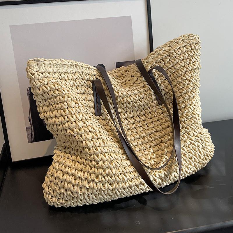 Straw Bag™ - Boheemse zomer handgemaakte strandtas Handbags Pantino Beige  