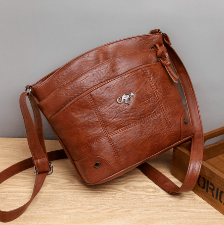 Toli™ - Vintage leren schoudertas Handbags Pantino Bruin | Bijna uitverkocht  